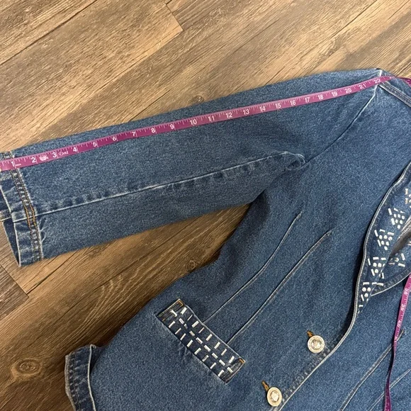 I.B Diffusion Vintage 1991 Denim Rhinestone Jacket - Picture 8 of 9
